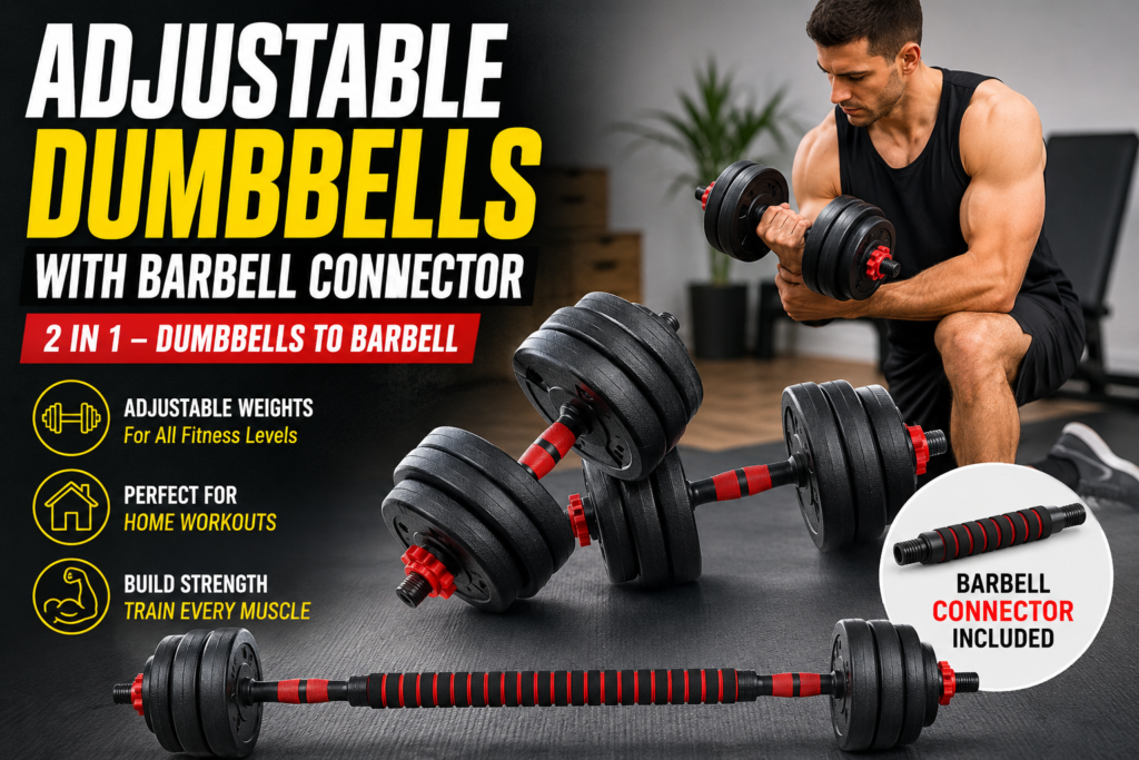 adjustable dumbbells with barbell connector