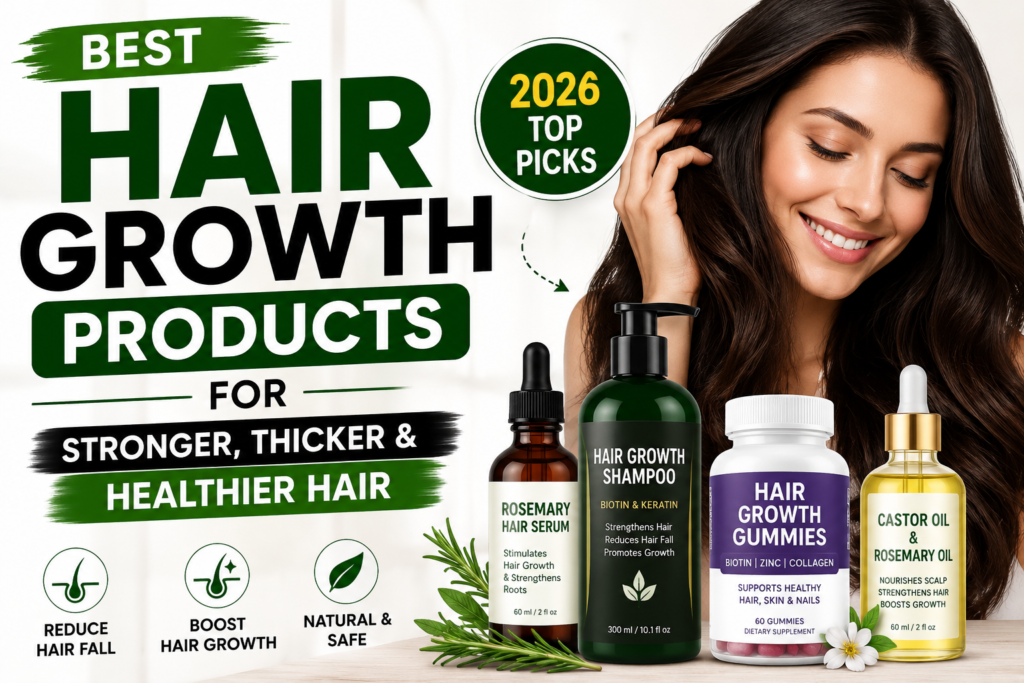 Best Hair Growth Products for Stronger, Thicker & Healthier Hair in 2026