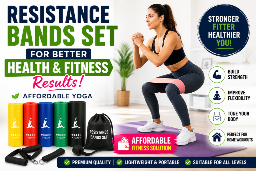 Resistance Bands Set for Better Health & Fitness Results Affordable Yoga