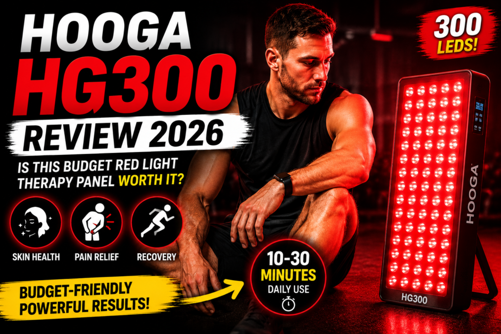 Hooga HG300 Review 2026: Is This Budget Red Light Therapy Panel Worth Buying for Skin,Pain Relief, and Recovery?