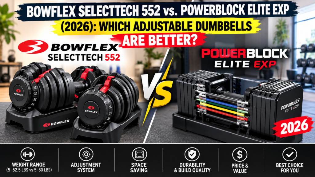 Bowflex SelectTech 552 vs. PowerBlock Elite EXP (2026): Which Adjustable Dumbbells Are Better?