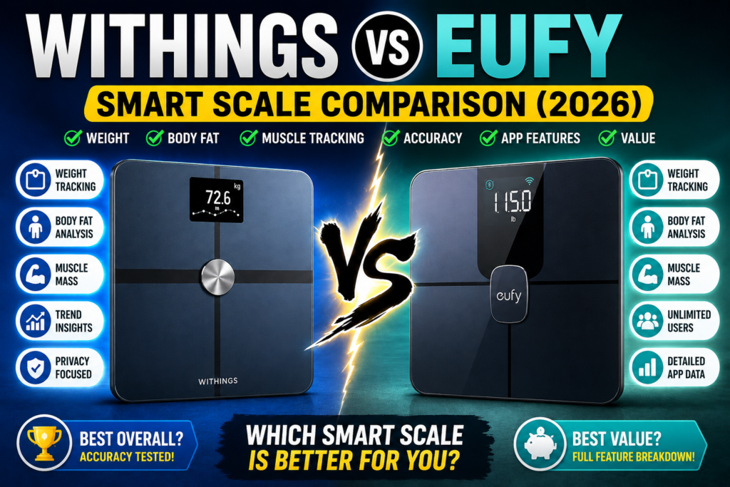 Withings vs Eufy Smart Scale Comparison (2026): Which Smart Scale Is Better for Weight, Body Fat, Muscle Tracking, Accuracy, App Features, and Overall Value?