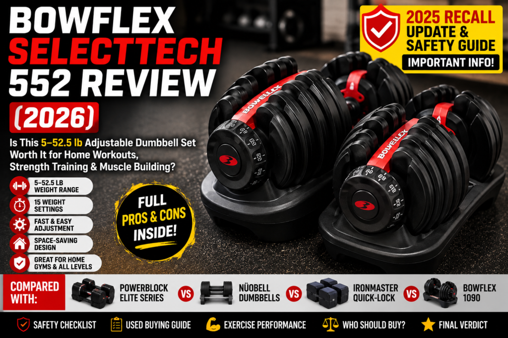 owflex SelectTech 552 Review (2026): Is This 5–52.5 lb Adjustable Dumbbell Set Worth It for Home Workouts, Strength Training & Muscle Building?