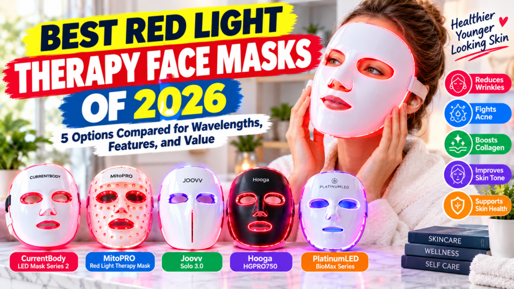 Best Red Light Therapy Face Masks of 2026: 5 Options Compared for Wavelengths, Features, and Value