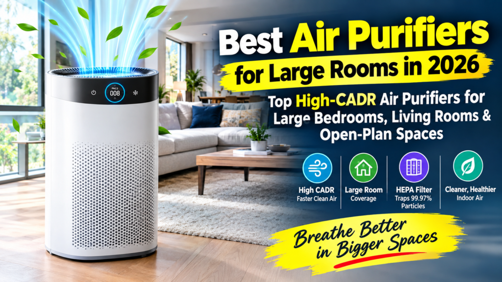 Best Air Purifiers for Large Rooms in 2026: Top High-CADR Air Purifiers for Large Bedrooms, Living Rooms & Open-Plan Spaces
