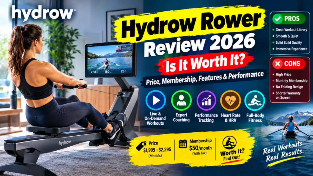 Hydrow Rower Review 2026: Is It Worth It? Price, Membership, Features & Performance