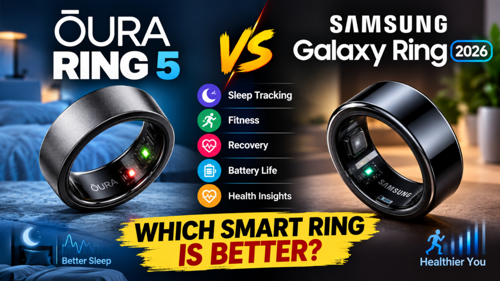 Oura Ring 5 vs Samsung Galaxy Ring 2026: Which Smart Ring Is Better for Sleep Tracking, Fitness, Recovery, Battery Life & Health Insights?