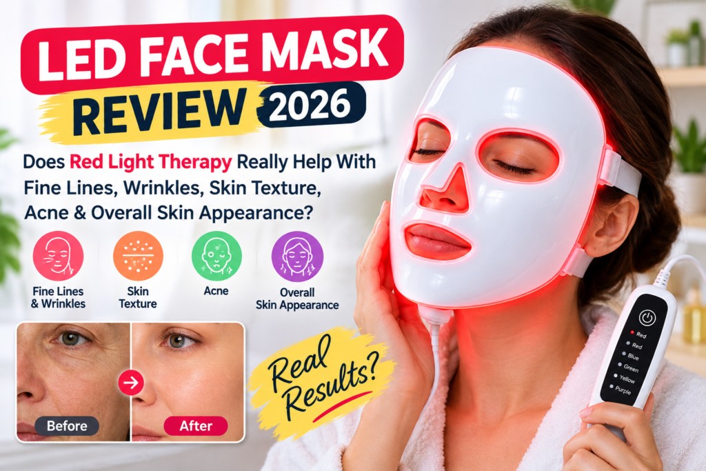 LED Face Mask Review 2026: Does Red Light Therapy Really Help With Fine Lines, Wrinkles, Skin Texture, Acne & Overall Skin Appearance?