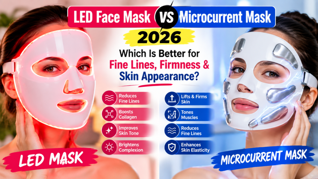 LED Face Mask vs Microcurrent Mask 2026: Which Is Better for Fine Lines, Firmness & Skin Appearance?