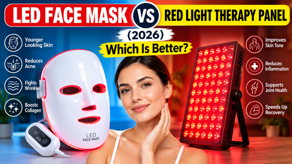 LED Face Mask vs Red Light Therapy Panel (2026): Which Is Better? thumbnil